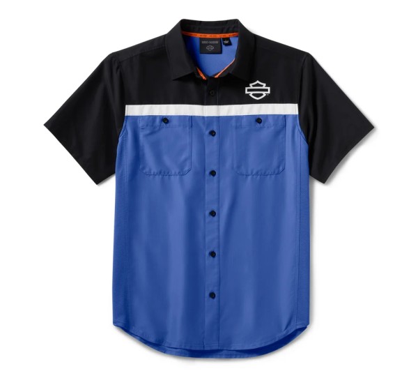 SHIRT WOVEN BLUE/BLACK