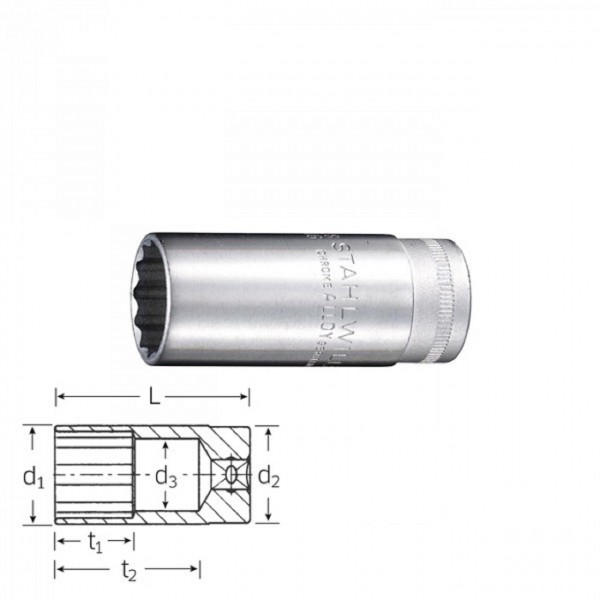 STECKNUSS LANG 3/8" X 3/4"