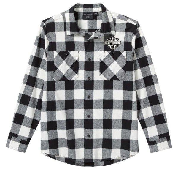 HD FLANNEL SHIRT B&S SCHWARZ WEIß