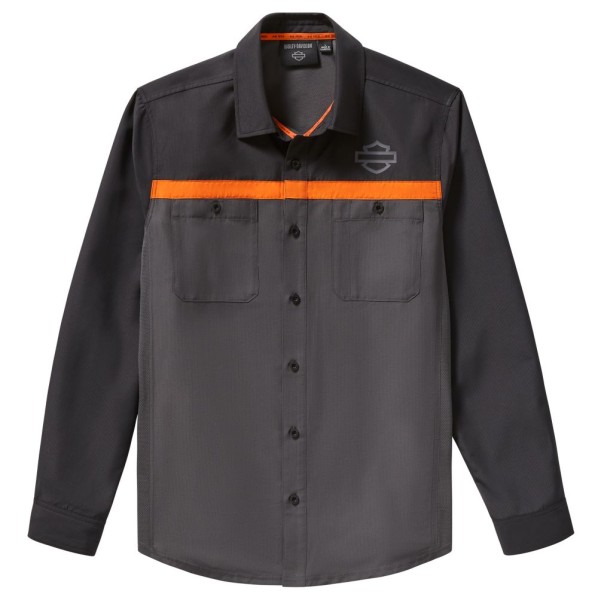 SHIRT WOVEN GREY/BLACK