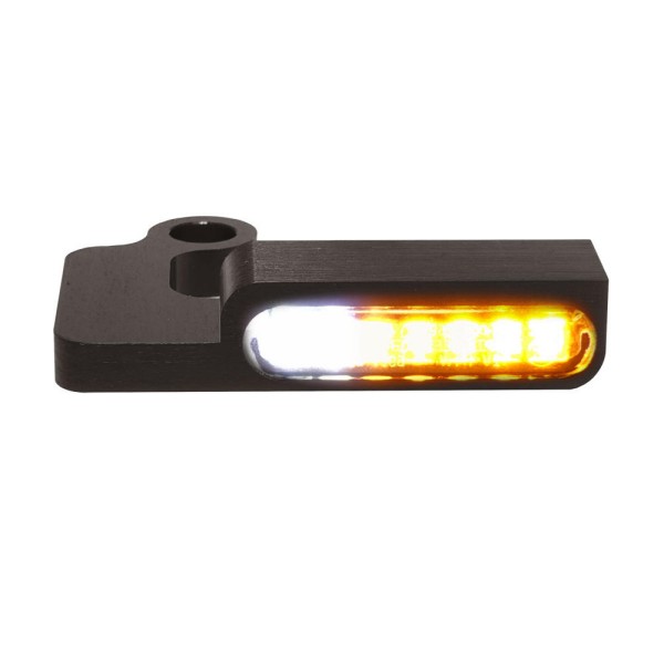 LED BLINKER VORNE ALUMINUM-BLACK MIT STANDLICHT