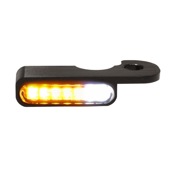 LED BLINKER VORNE ALUMINUM-BLACK MIT STANDLICHT