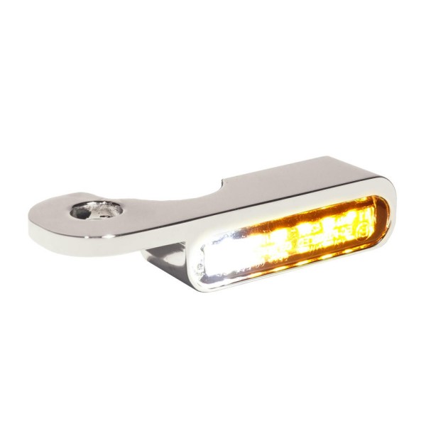 LED BLINKER VORNE MIT STANDLICHT ALUMINIUM / CHROM