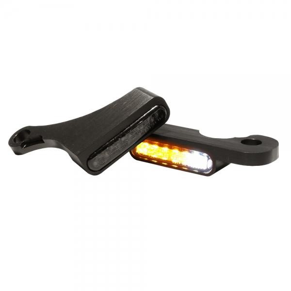 LED BLINKER VORNE ALUMINUM-BLACK MIT STANDLICHT