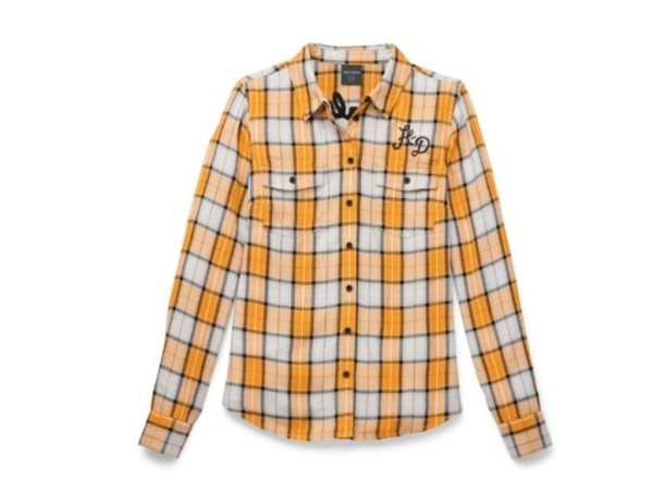 SHIRT WOVEN YELLOW PLAID