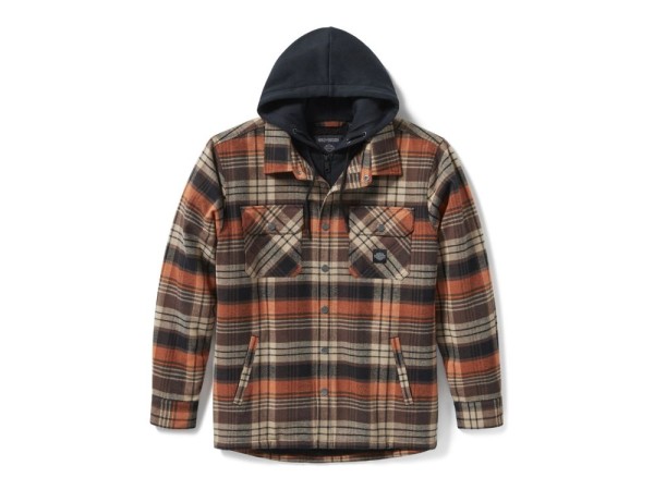 SHIRT JACKET BLACK/BROWN