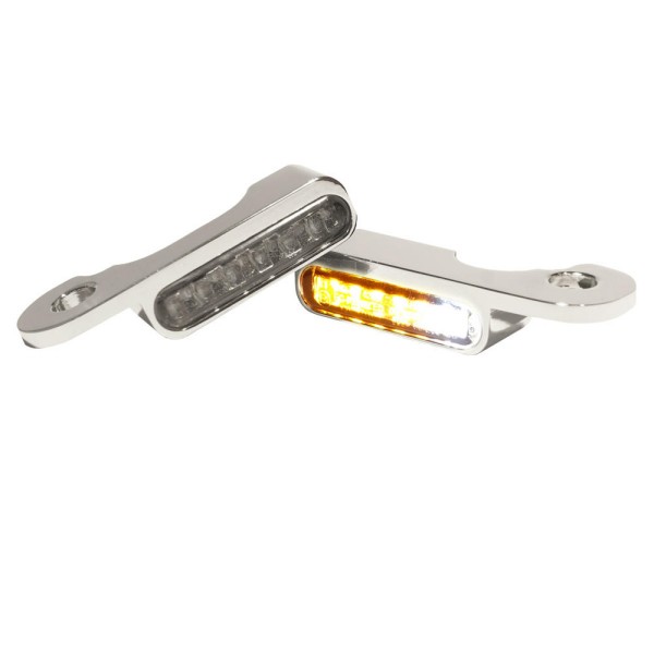 LED BLINKER VORNE MIT STANDLICHT ALUMINUM-CHROM