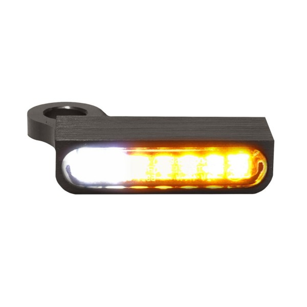 LED BLINKER VORNE ALUMINUM-BLACK MIT STANDLICHT