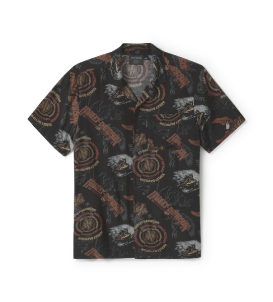 HD SHIRT BLACK ALOHA PRINT