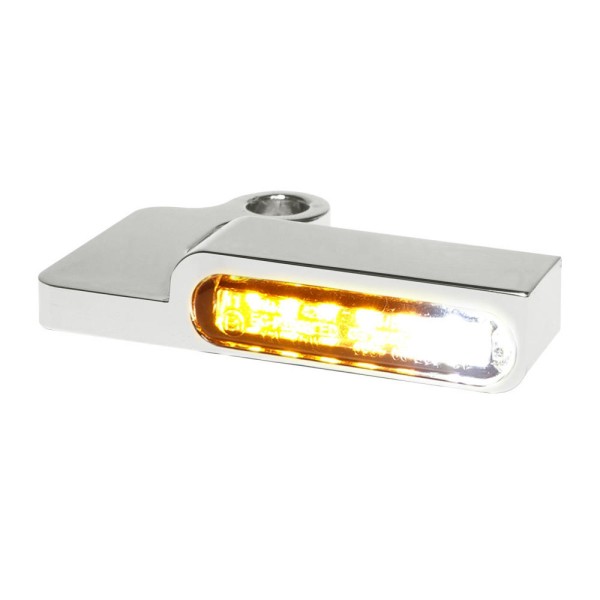 LED BLINKER VORNE ALUMINUM-CHROM MIT STANDLICHT