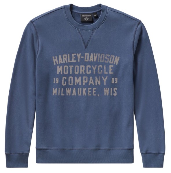 HD SWEATSHIRT WASHED CREWNECK BLAU